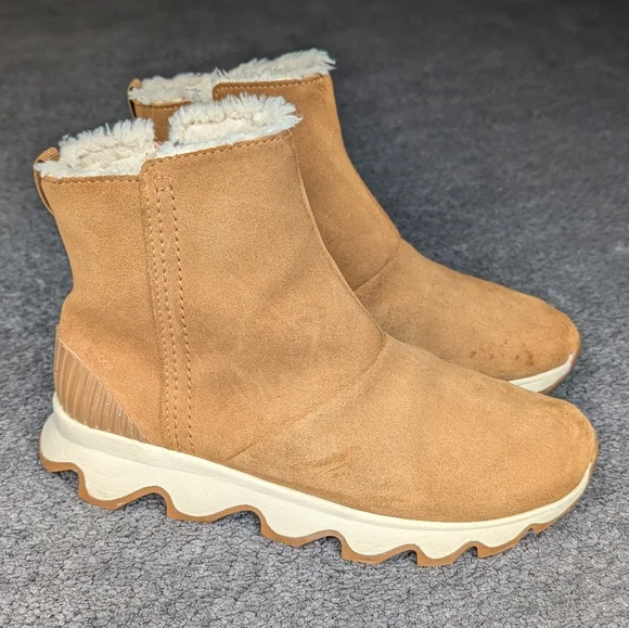 Sorel Kinetic Ankle Boots Waterproof Suede Tan Women's 7 - Picture 7 of 16
